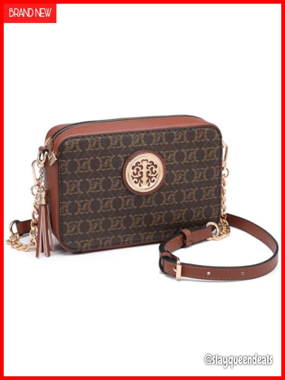 Women's Lightweight PU Leather Crossbody Messenger Bag with Tassel Zipper Pocket
